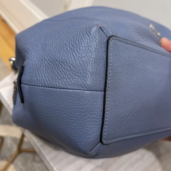 Coach Bag Blue Hobo Bag with Ruched Leather Design - Picture 8 of 17